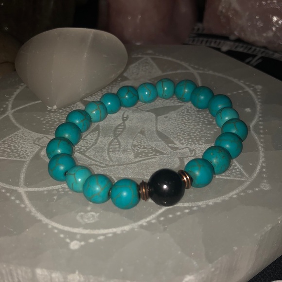 Turquoise + Shungite + Copper bracelet - Picture 2 of 8